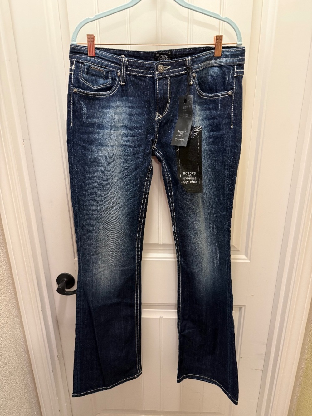 Express ReRock Low Rise Boot Cut Jeans, 12 Long NWT
